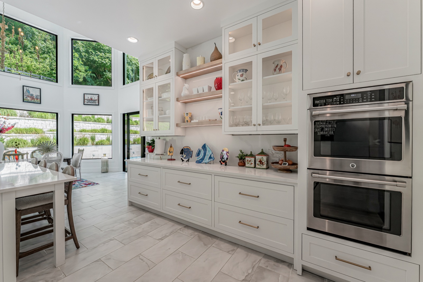 Double ovens, floor-to-ceiling cabinetry