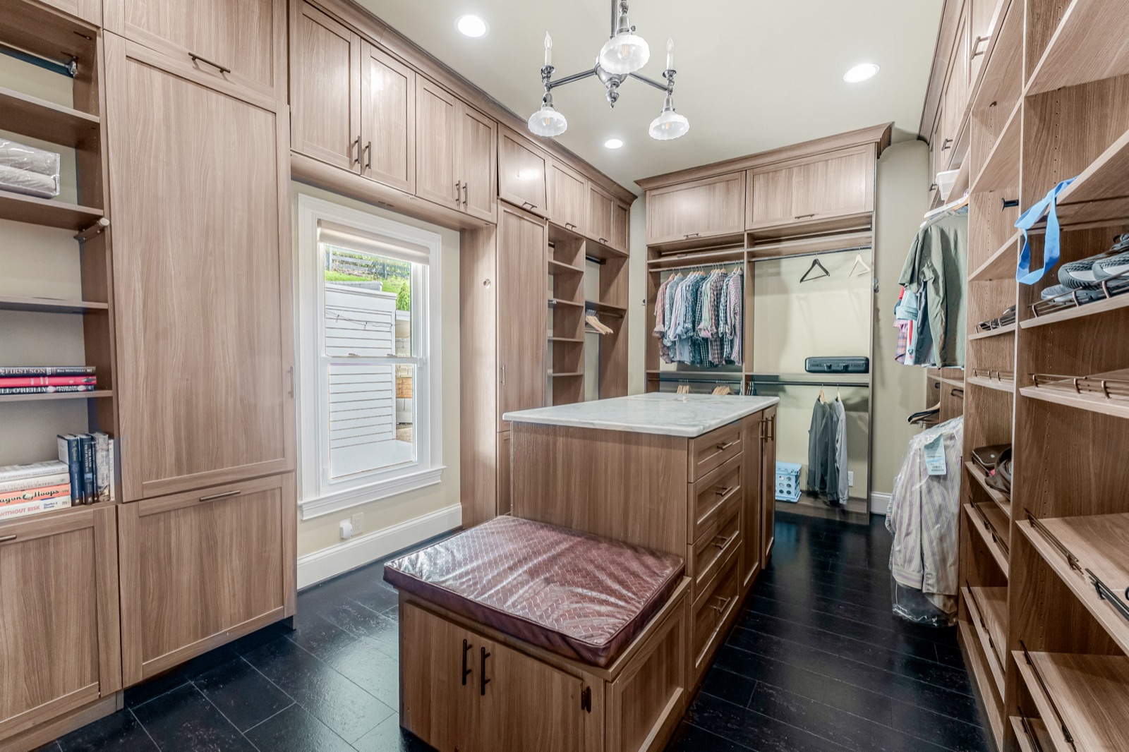 One of two custom walk-ins