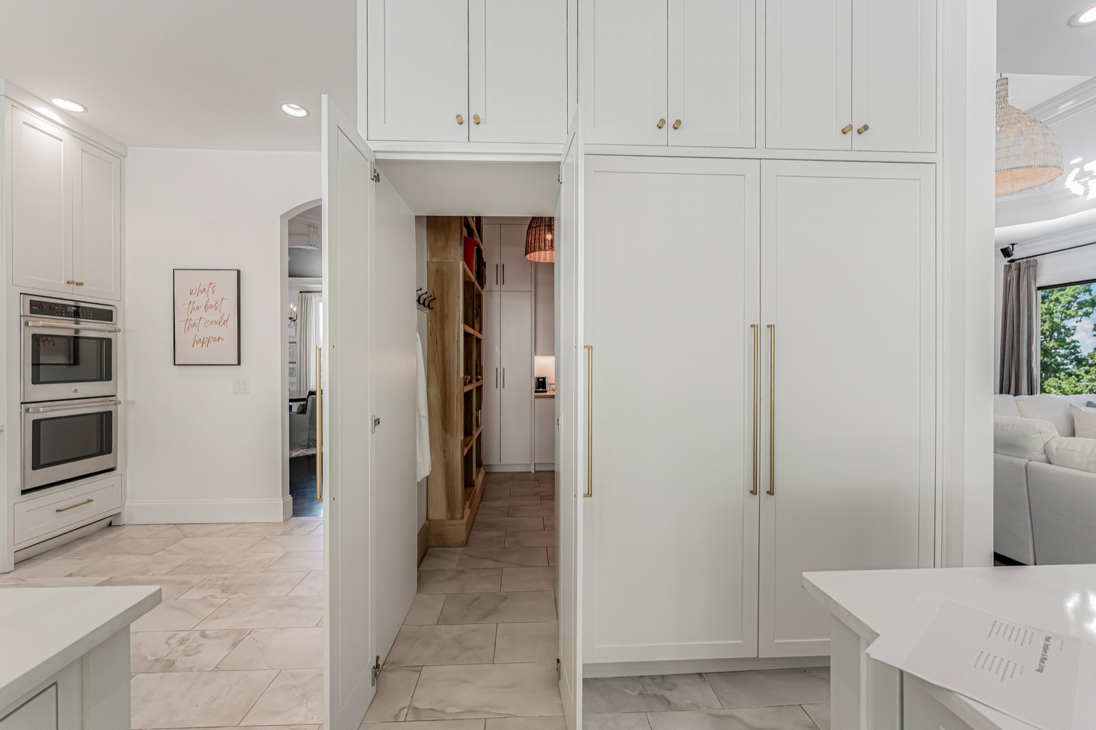 The butler's pantry, hidden in the cabinetry